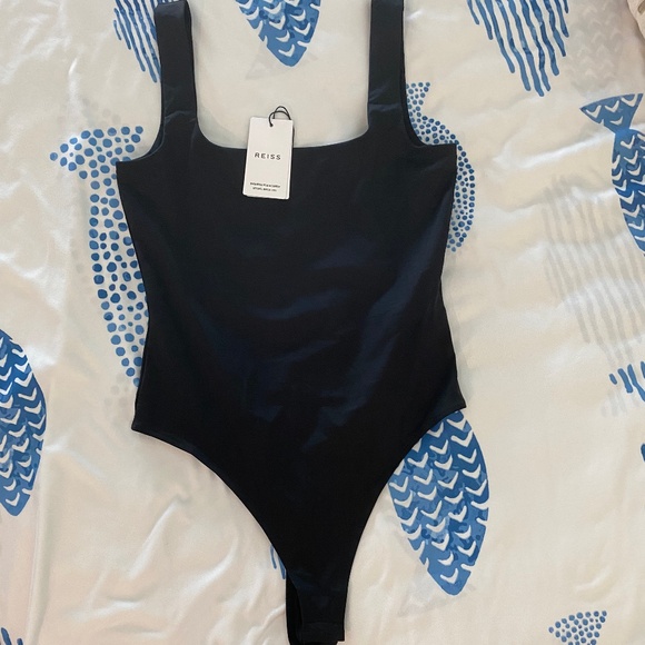 NWT Reiss Black Thong Bodysuit Sz M - Picture 6 of 10